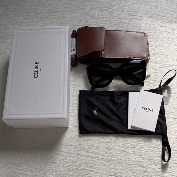 Celine CL4005 Fashion Jackson Black Sunglasses NWT with Case + Box - Picture 2 of 7